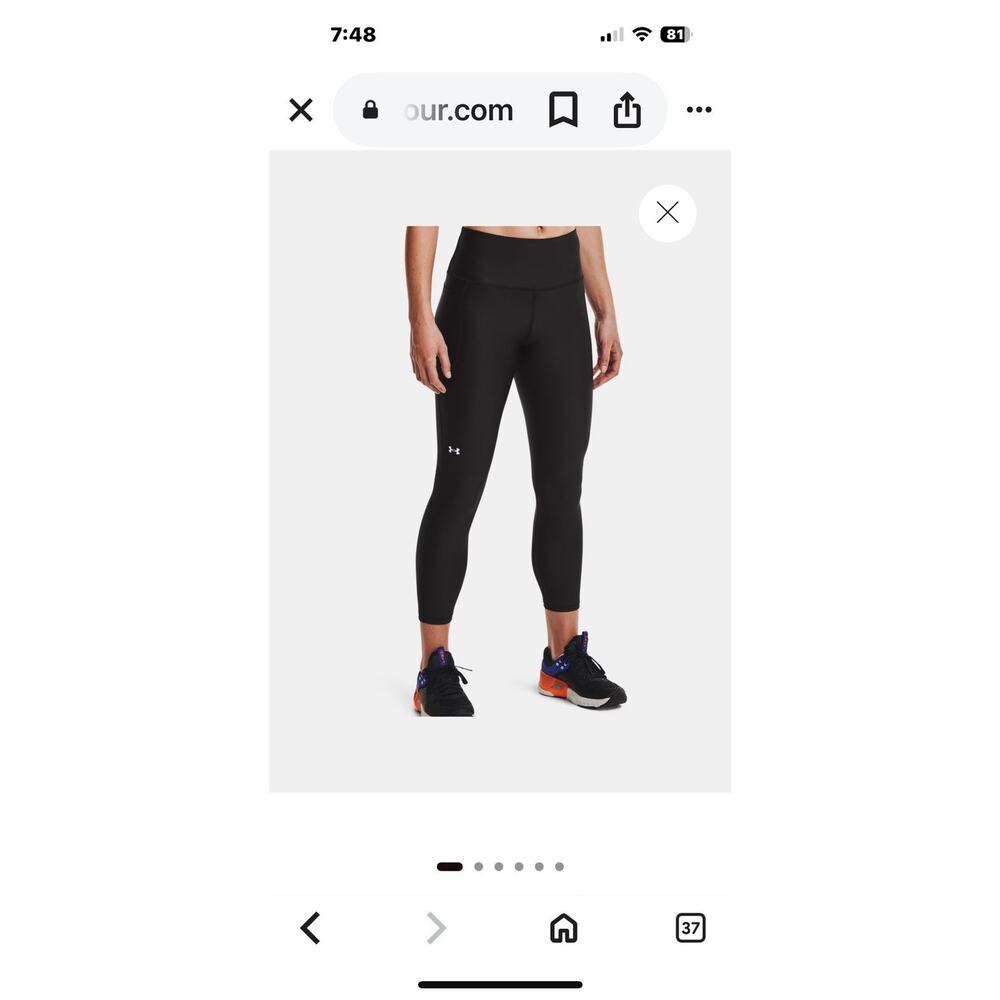 Under Armour Compression Black High Rose Ankle Leggings XS